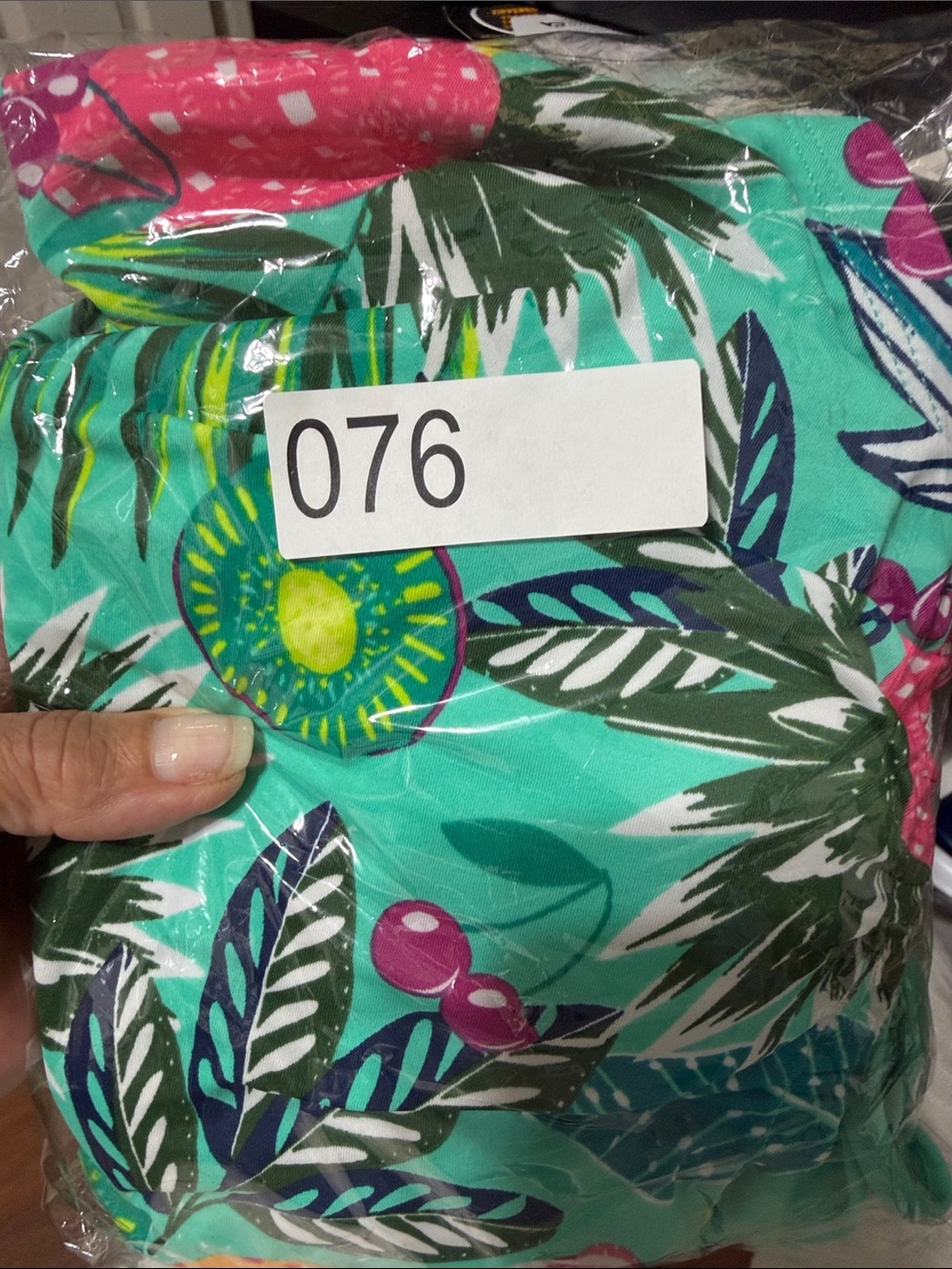Caribbean Joe Aqua Tropical Fruit Print Tankini with Solid Aqua Bottoms
